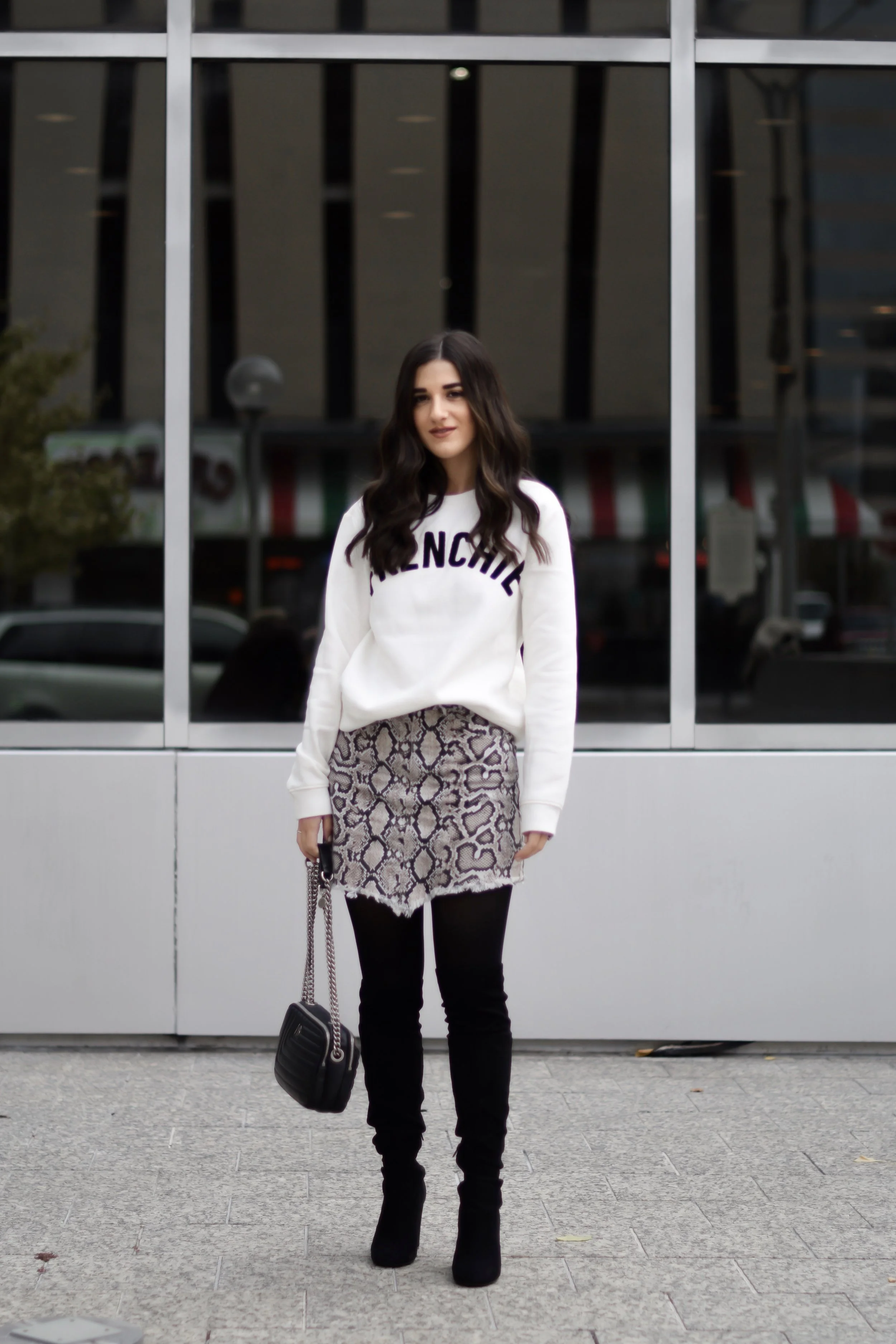 H and hot sale m snakeskin skirt